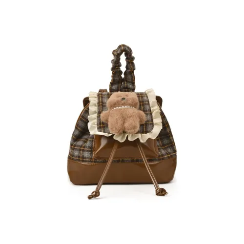 WHERE WHAT WHO ПУ (полиуретан) Рюкзак Стандартный Женский Серый Оранжевый Зеленый