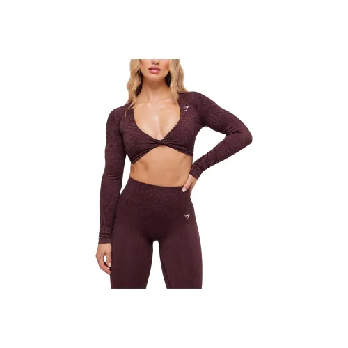 GYMSHARK Вишнево-фиолетовый Женский Короткий Топ