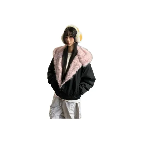 HKPXR Черный Розовый Женский Пуховик