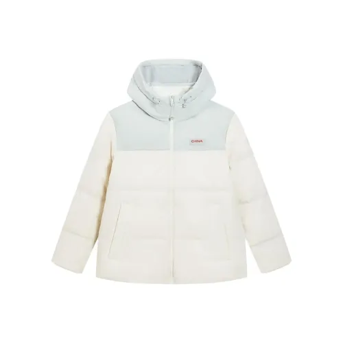 XTEP Хлопок Белый Свет Лесной Мох Серый Женский Пуховик