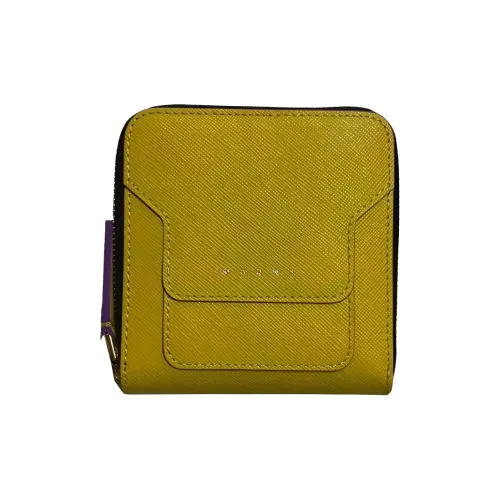 MARNI Кожа Держатель для карт кошелек Женские Желтый