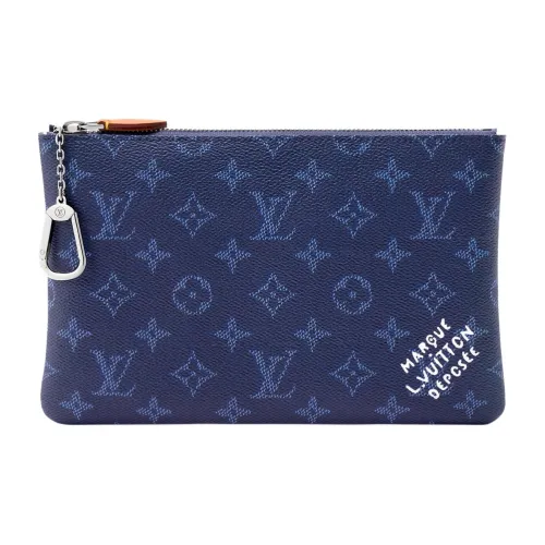LOUIS VUITTON Heritage Холст Key Pouch Средний Мужской Темно-синий