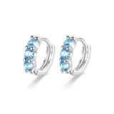 Серьги-кольца "Синий Циркон"