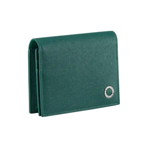 BVLGARI Мужской держатель для карт из телячьей кожи изумрудный