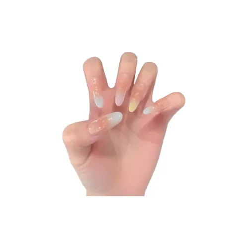 T Z Премиум Dreamy Dopamine Girlish Flashing False Nail Almond Long Multicolor Gradient French