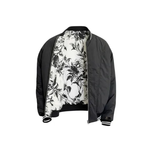 FFOMKE Темный кофейный Meets Чернильный цветочный Унисекс Пуховики