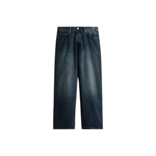 H M Темный деним синий мужской джинсы