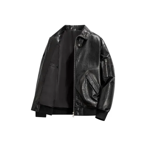 27DESHENGHUO Кожаная куртка мужская