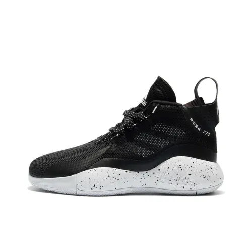 Adidas D Rose 773 Slip-Resistant Wa Дышащий MID Баскетбольные кроссовки Мужской Черный