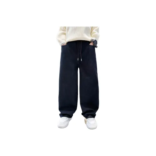 ЮЙЧЖАОЛИНЬ Темно-синий Синий Флис С подкладкой MF9229 Школьный возраст Джинсы