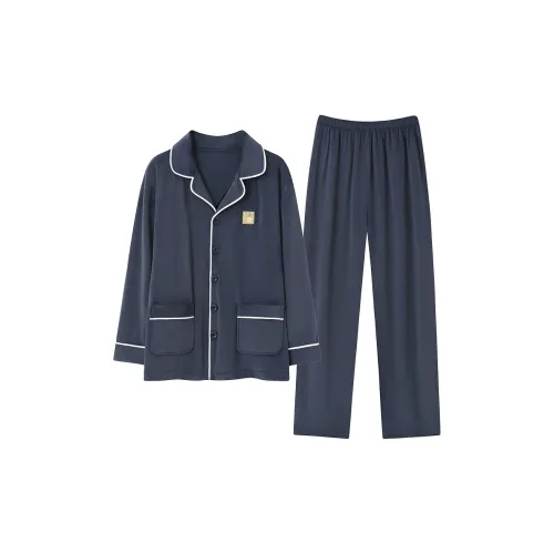 FENTENGCARE Темно-синий Синий Мужской Пижамный Комплект