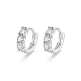 Серьги-кольца с белым цирконом