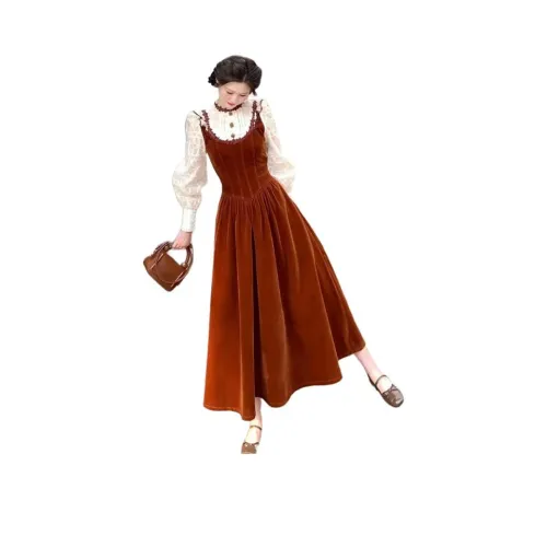 VENICEW Длинное платье с длинными рукавами женское