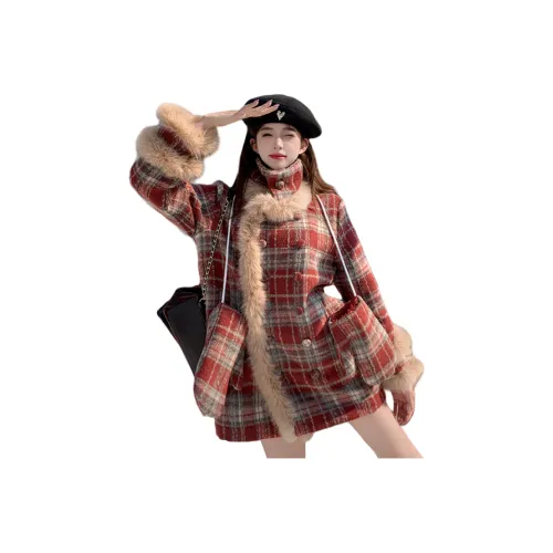 ZEKIKO STUDIO Клетчатый [с Glove] Женское пальто