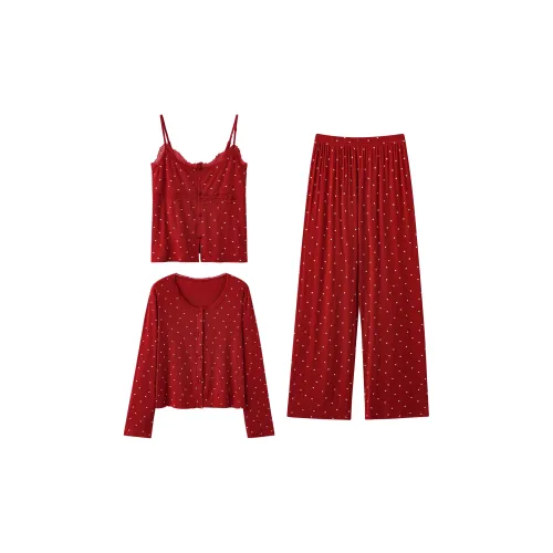 Kerener Красный Женский Пижамный Комплект