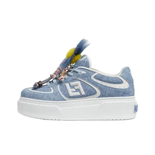 FENDI Match Low Топ Скейтборд Кроссовки Женские Светло-Синий