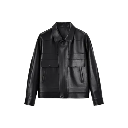 SINBOS Черные Мужские Кожаные Куртки