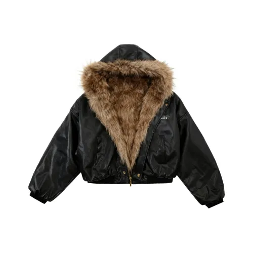 Qnxeey Черный Унисекс Кожаные куртки