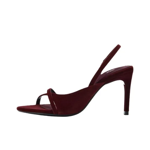 ZARA One Ремень Сандалии 9,5 см Женские Бордовый