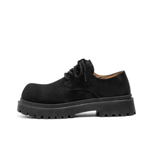 JX Chunky Derby Обувь Повседневная Кожаная Мужская Черная