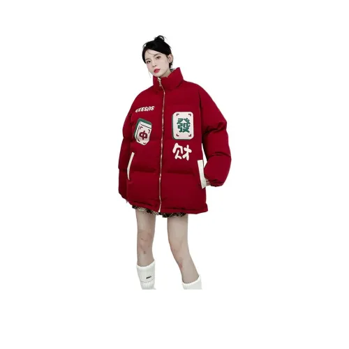 ZVJH Красный Унисекс Пуховики