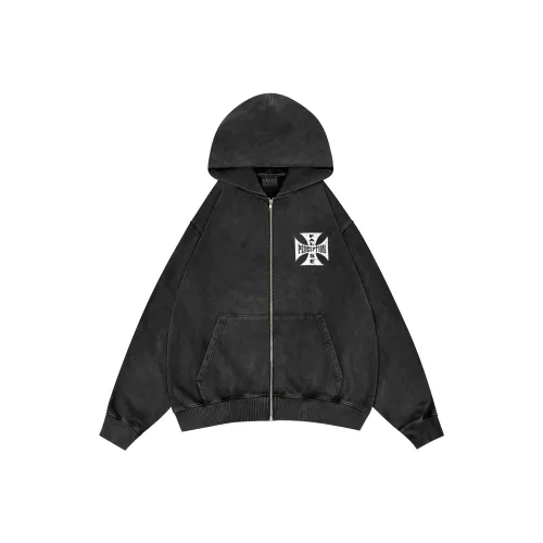 False Perception Промытый черный Унисекс Куртки