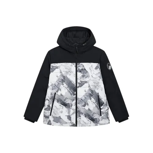 XTEP Глубокий черный Натуральный белый Мужские пуховики