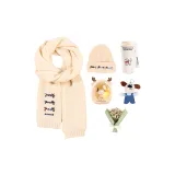 Шарф + Вязаная шапка + Кофейная чашка + Ночник + Украшение + Букет + Коробка