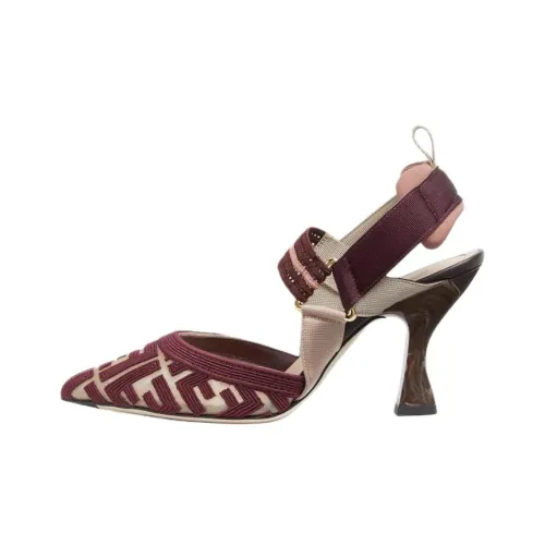 FENDI Colibri Грубый каблук Высокие каблуки 8,5 см Женские Красный