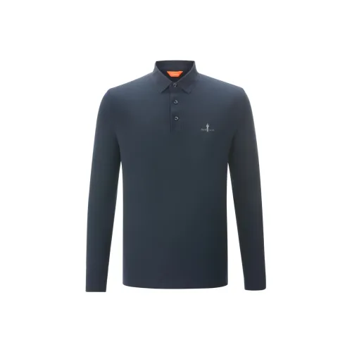 BIYINLEIFEN 25 Темно-синий Синий Мужская Поло