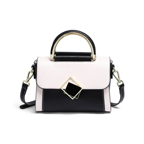 PESASRIE Корова Кожа Одно Плечо Сумка Стандартная Женская Черный Белый