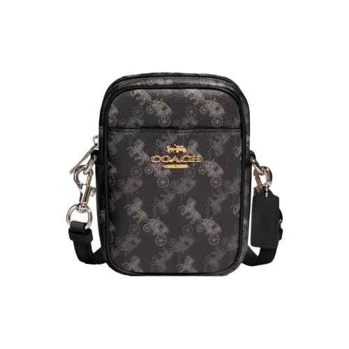 COACH Phoebe Чехол для телефона из искусственной кожи сумка через плечо мини женский черный
