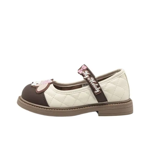 Sanrio Детская кожаная обувь низкие топы бежево-коричневые школьные