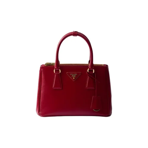 PRADA Galleria Телячья кожа Сумка Маленькая Женская Вишнево-красная
