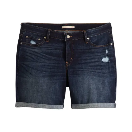 Levis Темно-синие женские джинсовые шорты