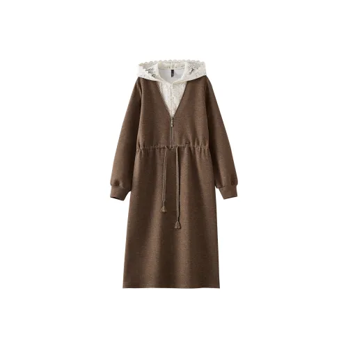 OUNIXUE Длинное платье с длинным рукавом женское