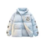 Синий хлопковый пуховик