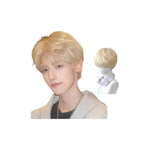 MUNINGFEI Белый золотой дифференциальный наждачная бумага крышка мужская парик высокая температура пряжа