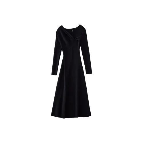 OUNIXUE Длинное платье с длинным рукавом женское