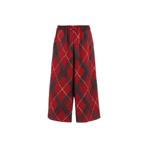 Yohji Yamamoto Fw25 WASHER BIAS Клетчатый Принт Пингвин Брюки Повседневные брюки Женские