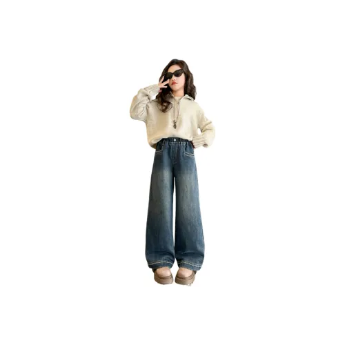 Meng Jia Class Синий с флисовой подкладкой школьный возраст джинсы