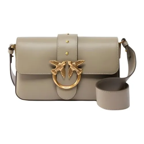 PINKO Love Birds series Сумка через плечо из коровьей кожи мини-сумка женская коричневая