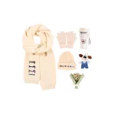 Шарф + Вязаная шапка + Перчатка + Кофейная чашка + Украшение + Букет + Коробка