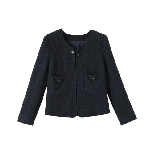 Late White Темно-синий Женские Бархатные куртки