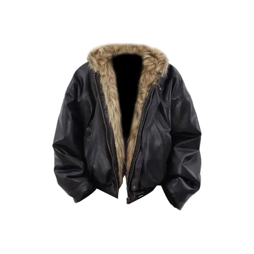 TESTUNG Черный [Двойная сторона тяжелый флис подкладка] Унисекс пуховики