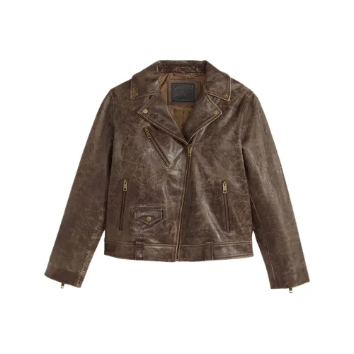 Levis Коричневые Женские Кожаные Куртки