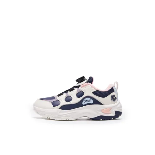 XTEP Противоскользящая устойчивая к истиранию утепленная обувь темно-фиолетовый парусный белый детская