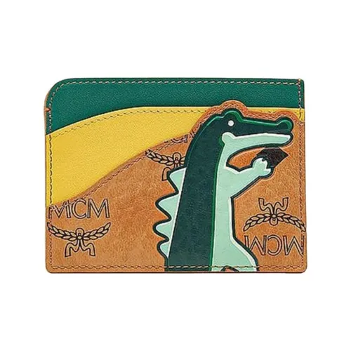 MCM Visetos Холст Картхолдер Унисекс Коньяк Многоцветный