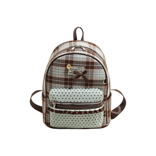 AUNG ПУ (полиуретан) Рюкзак Стандартный Мятно-зеленый Леопардовый принт Вышитый Кошка Кофейный Коричневый