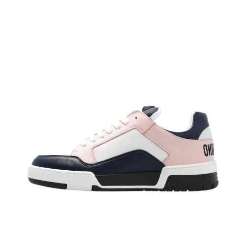 MOSCHINO Низкие кроссовки для скейтбординга Женские Белые Розовые Черные